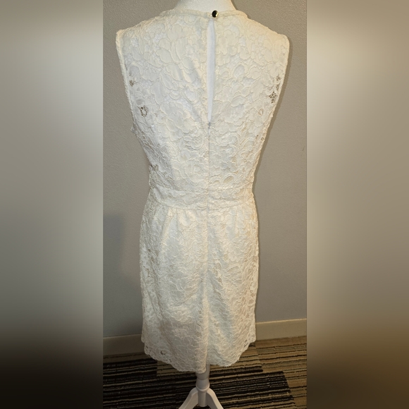 Kate Spade EUC White Floral Lace Sheath Dress Women's Size 4 - Picture 7 of 10